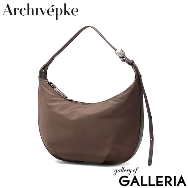 アーカイブエプク トートバッグ レディース ファスナー付き 布 Archivepke 軽量 小さめ ホーボーバッグ ナイロン ハーフムーン ハンドバッグ 肩掛け 大人 かわいい おしゃれ 軽い A5 黒 Luv moon bag (Nylon) OVBAX25102