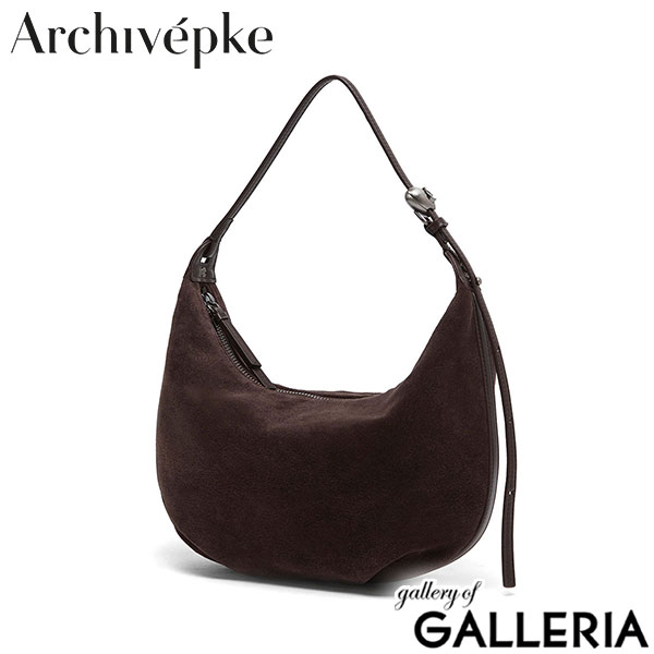 アーカイブエプク トートバッグ レディース ファスナー付き Archivepke 軽量 小さめ ホーボーバッグ ハーフムーン 本革 革 レザー 羊革 ハンドバッグ スエード 肩掛け 大人 おしゃれ 軽い A5 Luv moon bag (Suede) OVBAX25012
