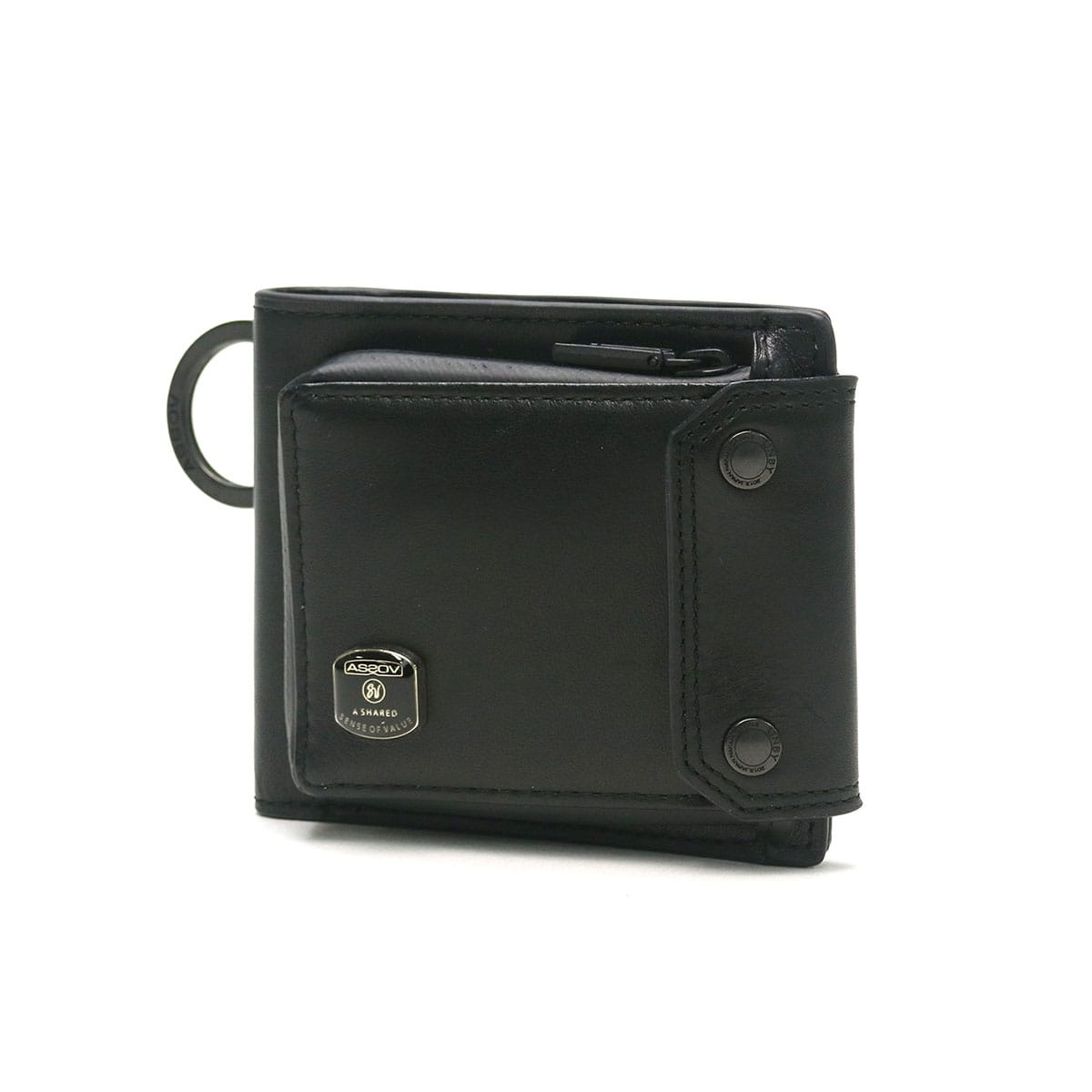 【正規品1年保証】アッソブ 二つ折り財布 AS2OV HABIT SHOULDER SERIES WATER PROOF JES LEATHER SHORT WALLET 財布 二つ折り 革 レザー 小銭入れ コンパクト 防水 ミニ財布 二つ折 本革 日本製 メンズ 072104