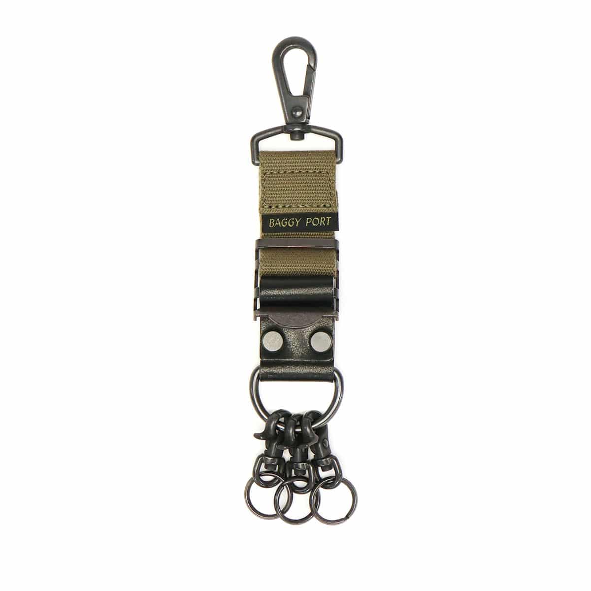 バギーポート キーホルダー 革 金具 BAGGY PORT キーリング Military Key Holder バックルキーホルダー ミリタリー キーフック ブランド メンズ レディース 日本製 GRN-521