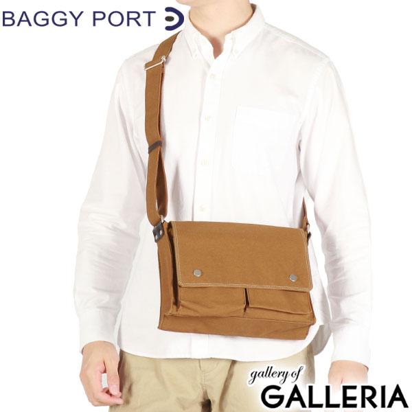 バギーポート ショルダーバッグ メンズ レディース 斜めがけバッグ ブランド BAGGY PORT 斜め掛け 大人 軽量 小さめ 斜めがけ 防水 耐水 B5 帆布 ファスナー付き かぶせ SHELTER DUCK シェルターダック INS-602