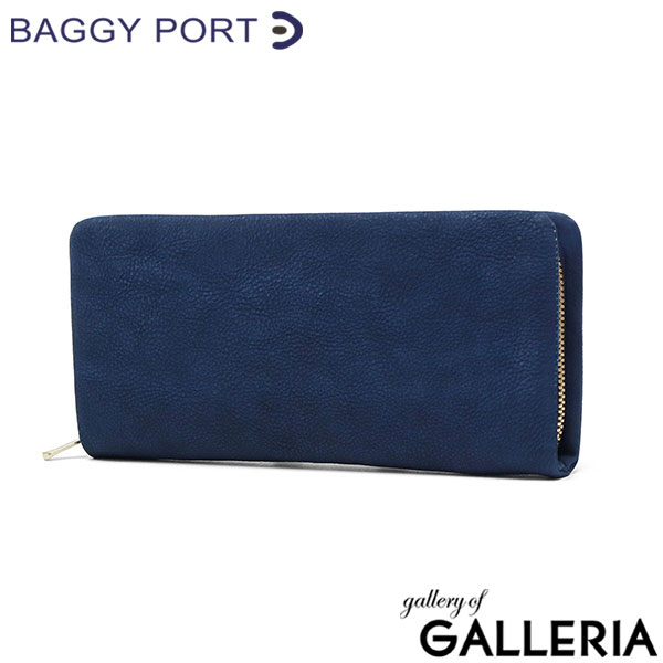 バギーポート 長財布 メンズ レディース BAGGY PORT 本革 革 レザー 大容量 財布 シンプル ファスナー ブランド 藍染め ヌバック ラウンドファスナー ZYS-490