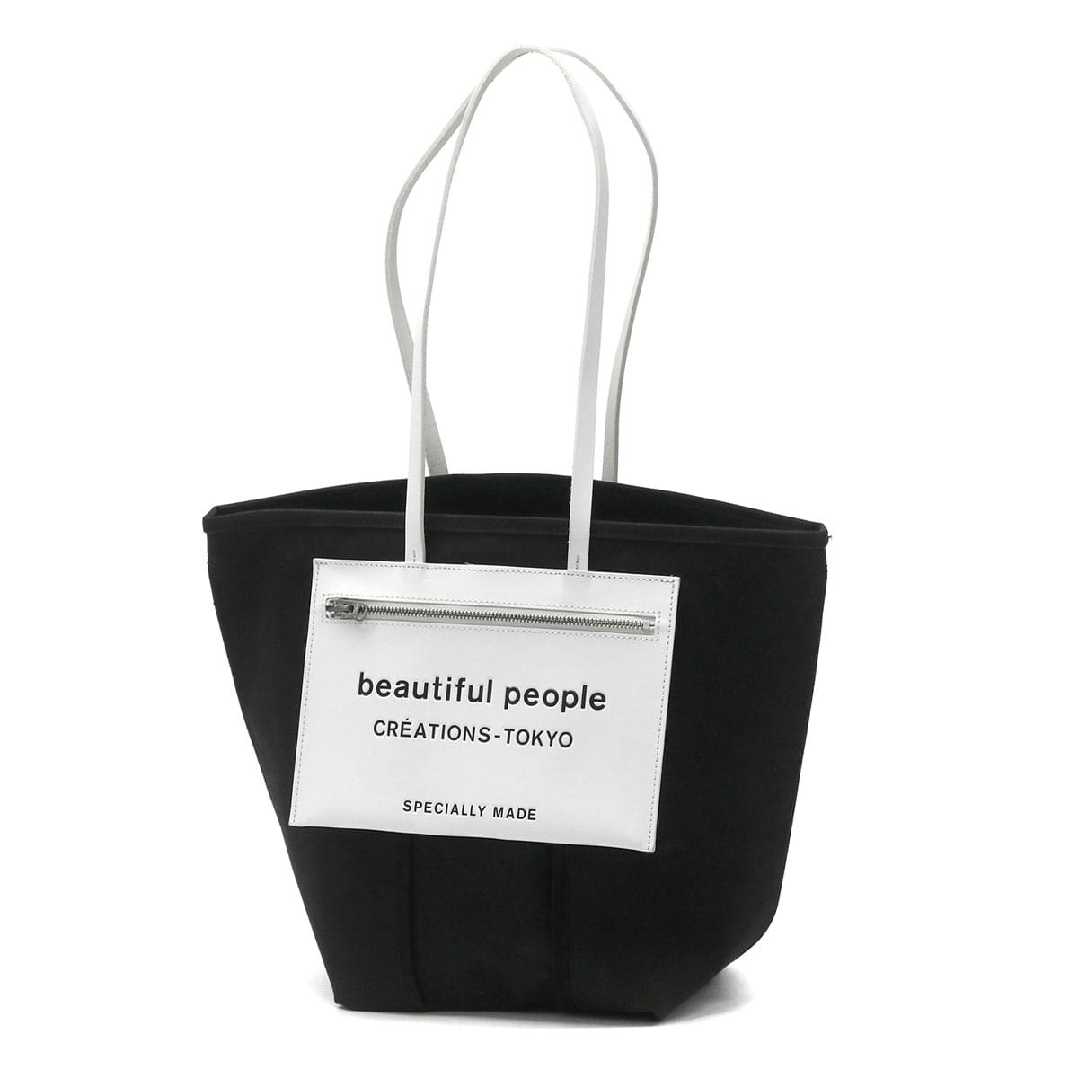 【セール】ビューティフルピープル トートバッグ キャンバス beautiful people lining logo pocket tote bag トート バッグ 大きめ コットン 通学 通勤 A4 日本製 レディース 7215611968 611968