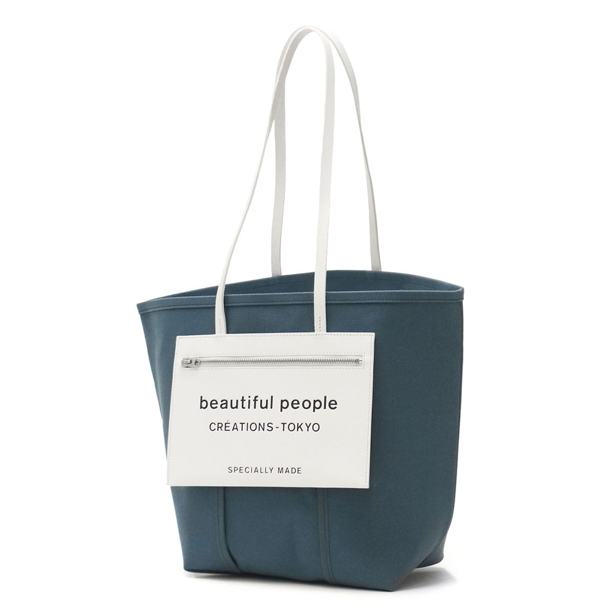 【セール】ビューティフルピープル トートバッグ キャンバス beautiful people lining logo pocket tote bag トート バッグ 大きめ コットン 通学 通勤 A4 日本製 レディース 7215611968 611968