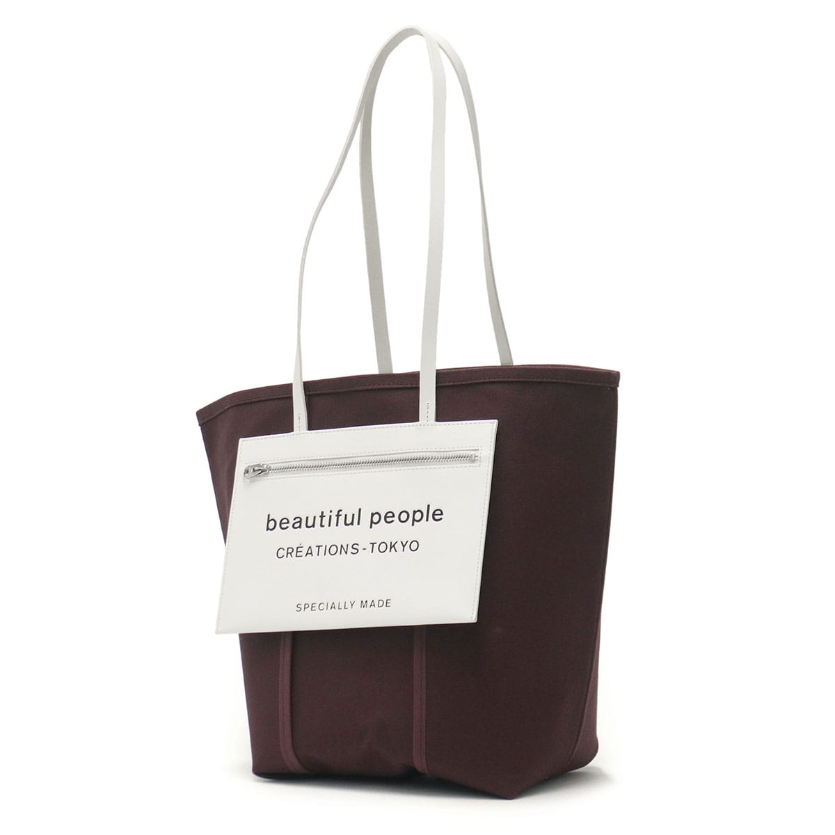 【セール】ビューティフルピープル トートバッグ キャンバス beautiful people lining logo pocket tote bag トート バッグ 大きめ コットン 通学 通勤 A4 日本製 レディース 7215611968 611968