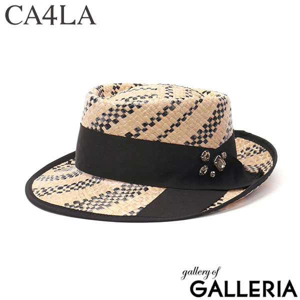 CA4LA ハット 帽子 レディース 春夏 春 夏 カシラ ポークパイハット 日除け帽子 ナチュラル カジュアル ブラック ブルー グレー 上品 きれいめ 女性 大人 おしゃれ 高級感 日本製 ラフィア ROTATE KTZ-02587