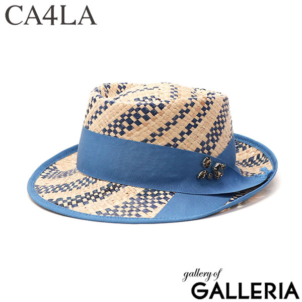 CA4LA ハット 帽子 レディース 春夏 春 夏 カシラ ポークパイハット 日除け帽子 ナチュラル カジュアル ブラック ブルー グレー 上品 きれいめ 女性 大人 おしゃれ 高級感 日本製 ラフィア ROTATE KTZ-02587
