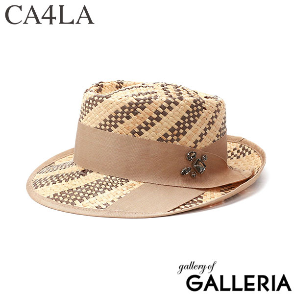 CA4LA ハット 帽子 レディース 春夏 春 夏 カシラ ポークパイハット 日除け帽子 ナチュラル カジュアル ブラック ブルー グレー 上品 きれいめ 女性 大人 おしゃれ 高級感 日本製 ラフィア ROTATE KTZ-02587