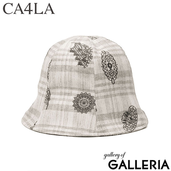 CA4LA ハット レディース 秋冬 秋 冬 カシラ 帽子 チューリップハット おしゃれ ブランド かわいい 可愛い レース モチーフ すずらん 花 刺繍 リボン ゴム フィット 日本製 LILY OF THE VALLEY KTZ02627
