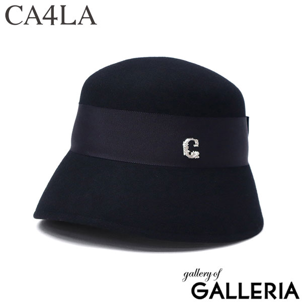 CA4LA ハット レディース 秋冬 秋 冬 カシラ 帽子 深め おしゃれ ブランド クロッシェ ウール フェルト ダウンブリム 長め リボン 上品 ワンポイント きれいめ かわいい クラシカル 日本製 CAMILA6 KTZ02648