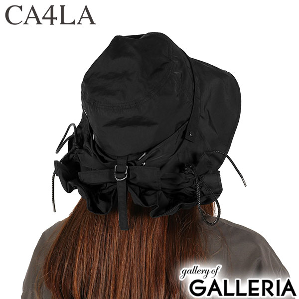 CA4LA 帽子 ハット レディース つば広 洗濯機 カシラ ブランド おしゃれ UVカット 遮光 遮熱 撥水 防風 日よけ 日本製 秋 冬 可愛い リボン 手洗い 洗濯可 ポケッタブル フード ナイロン CLARISSE SHK01256