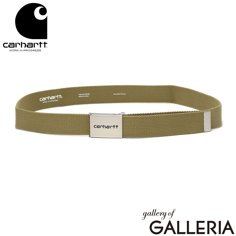 Carhartt WIP カーハート ベルト フリーサイズ シンプル ウェービングベルト 穴なしベルト キャンバス Clip Belt Chrome I019176