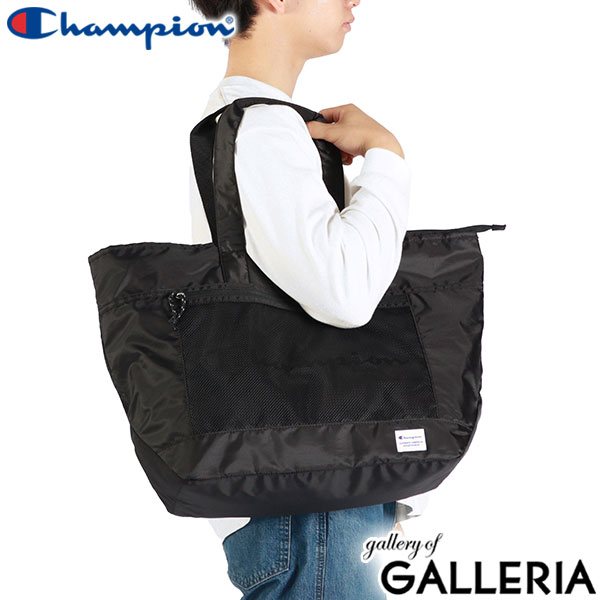 チャンピオン トートバッグ メンズ レディース 大きめ 大きい B4 A4 ファスナー付き ブランド Champion カジュアル 学生 軽量 かわいい キャンバス 横 ヨコ 横型 無地 旅行 ファスナー トート バッグ 17515