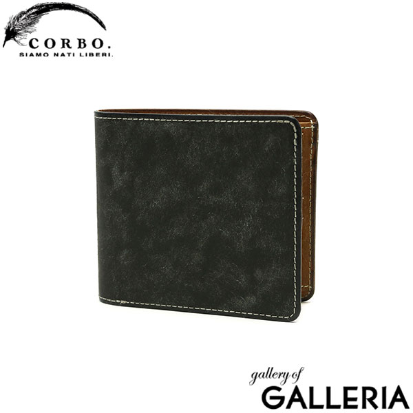 コルボ 二つ折り財布 メンズ レディース ブランド CORBO 財布 二つ折り 折り財布 革 本革 レザー 小銭入れあり カード 仕切り 日本製 プエブロレザー CORBO. SLATE PUEBLO 1LN-1701
