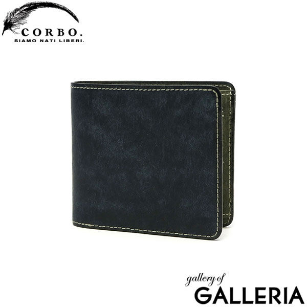 コルボ 二つ折り財布 メンズ レディース ブランド CORBO 財布 二つ折り 折り財布 革 本革 レザー 小銭入れあり カード 仕切り 日本製 プエブロレザー CORBO. SLATE PUEBLO 1LN-1701