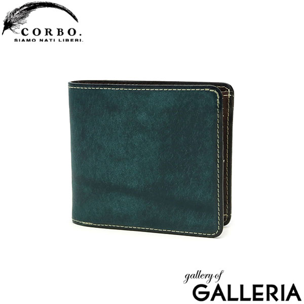 コルボ 二つ折り財布 メンズ レディース ブランド CORBO 財布 二つ折り 折り財布 革 本革 レザー 小銭入れあり カード 仕切り 日本製 プエブロレザー CORBO. SLATE PUEBLO 1LN-1701