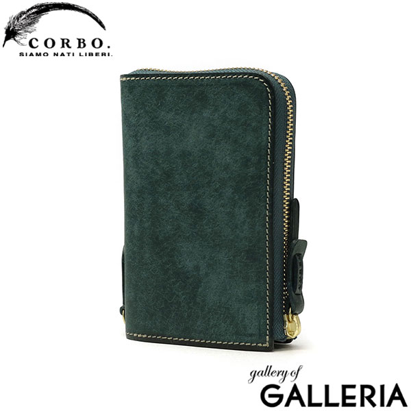 コルボ 二つ折り財布 メンズ レディース ブランド CORBO 財布 二つ折り 革 本革 レザー 短財布 ファスナー L字ファスナー 小銭入れあり 大容量 カード ポケット 日本製 SLATE PUEBLO プエブロ 折財布 1LN-1710
