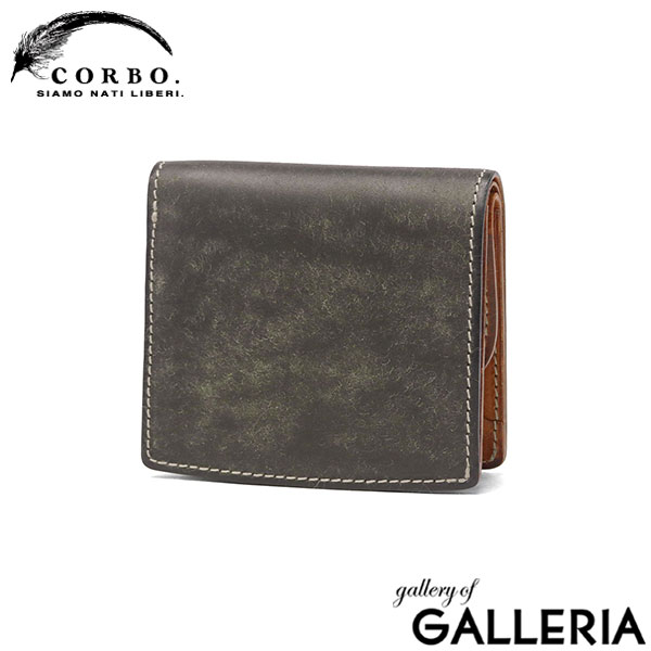 コルボ 二つ折り財布 メンズ レディース 本革 CORBO. 財布 日本製 ブランド 大人 札 小銭 小銭入れあり 小さめ 小さい コンパクト 革 レザー 牛革 プエブロ SLATE PUEBLO スマートウォレット 1LN-1714