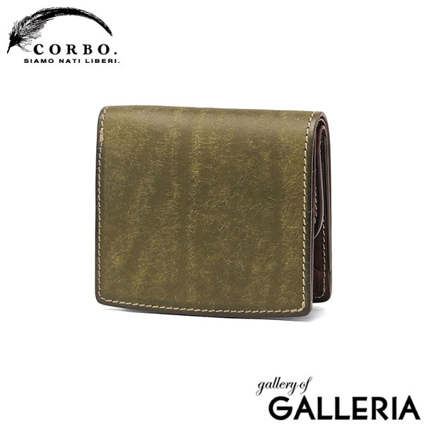 コルボ 二つ折り財布 メンズ レディース 本革 CORBO. 財布 日本製 ブランド 大人 札 小銭 小銭入れあり 小さめ 小さい コンパクト 革 レザー 牛革 プエブロ SLATE PUEBLO スマートウォレット 1LN-1714