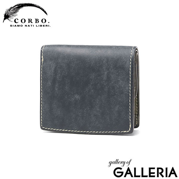 コルボ 二つ折り財布 メンズ レディース 本革 CORBO. 財布 日本製 ブランド 大人 札 小銭 小銭入れあり 小さめ 小さい コンパクト 革 レザー 牛革 プエブロ SLATE PUEBLO スマートウォレット 1LN-1714