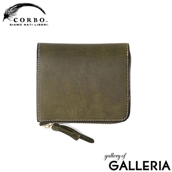 コルボ 二つ折り財布 メンズ レディース 本革 CORBO. 財布 日本製 ブランド 大人 札 小銭 小銭入れあり 小さめ 小さい コンパクト 革 レザー 牛革 プエブロ SLATE PUEBLO L字ファスナーコンパクト財布 1LN-1716