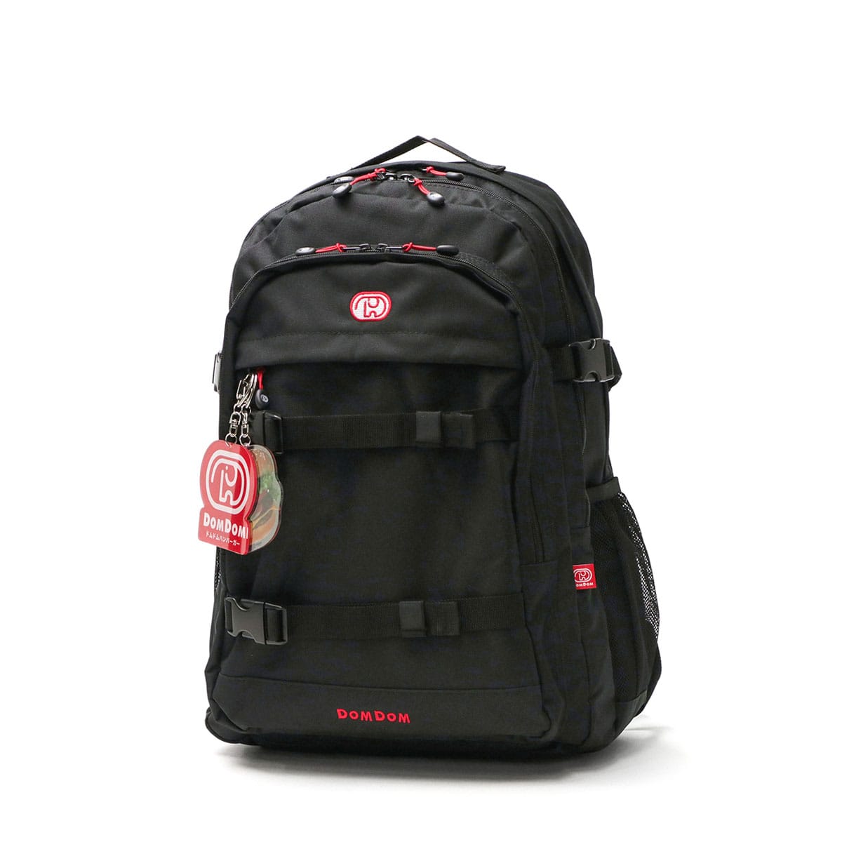 ドムドム リュック DOMDOM ドムドムハンバーガー バックパック バッグ リュックサック 通学 通学リュック B4 A4 30L 大容量 大きめ 大きい 軽量 撥水 2層 どむぞうくん バックルベルト 黒 男子 女子 メンズ レディース DM002