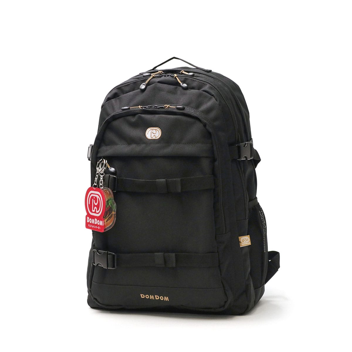 ドムドム リュック DOMDOM ドムドムハンバーガー バックパック バッグ リュックサック 通学 通学リュック B4 A4 30L 大容量 大きめ 大きい 軽量 撥水 2層 どむぞうくん バックルベルト 黒 男子 女子 メンズ レディース DM002