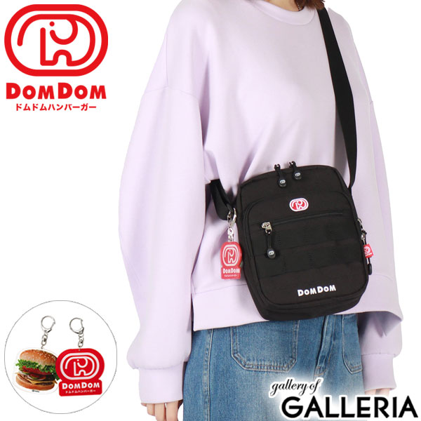 ドムドム ショルダーバッグ メンズ レディース 斜めがけバッグ ブランド DOMDOM ドムドムハンバーガー ハンバーガー バッグ グッズ ミニショルダー ショルダー 斜めがけ 小さめ 軽量 撥水 どむぞうくん 黒 男子 女子 DM043