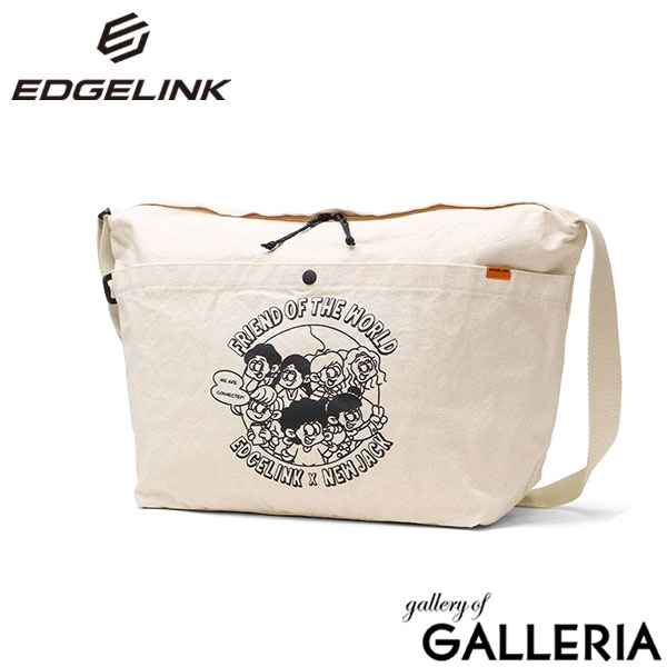 【セール】エッジリンク ショルダーバッグ メンズ レディース 大きめ 大容量 帆布 EDGELINK 斜めがけ ブランド かっこいい 軽量 軽い 斜めがけバッグ ファスナー カジュアル コラボ B4 A4 ワックパック WACPAK NJ Shoulder Bag 60423