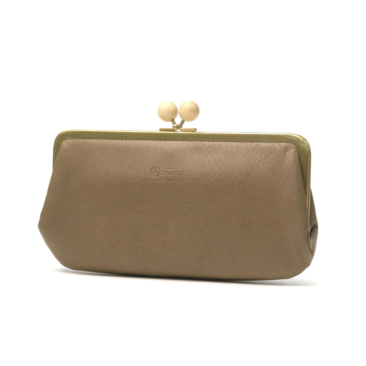 フォルナ 長財布 Folna ウッドボールがま口 革 本革 牛革 レザー 軽量 財布 がま口 小銭入れ 小銭入れ仕切りあり 使いやすい 日本製 レディース 2993760