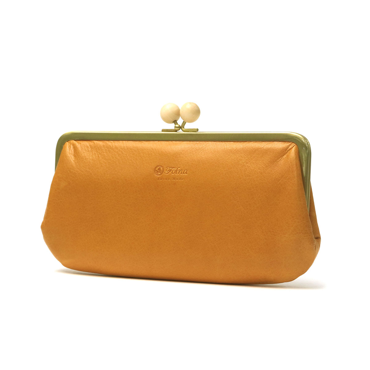 フォルナ 長財布 Folna ウッドボールがま口 革 本革 牛革 レザー 軽量 財布 がま口 小銭入れ 小銭入れ仕切りあり 使いやすい 日本製 レディース 2993760