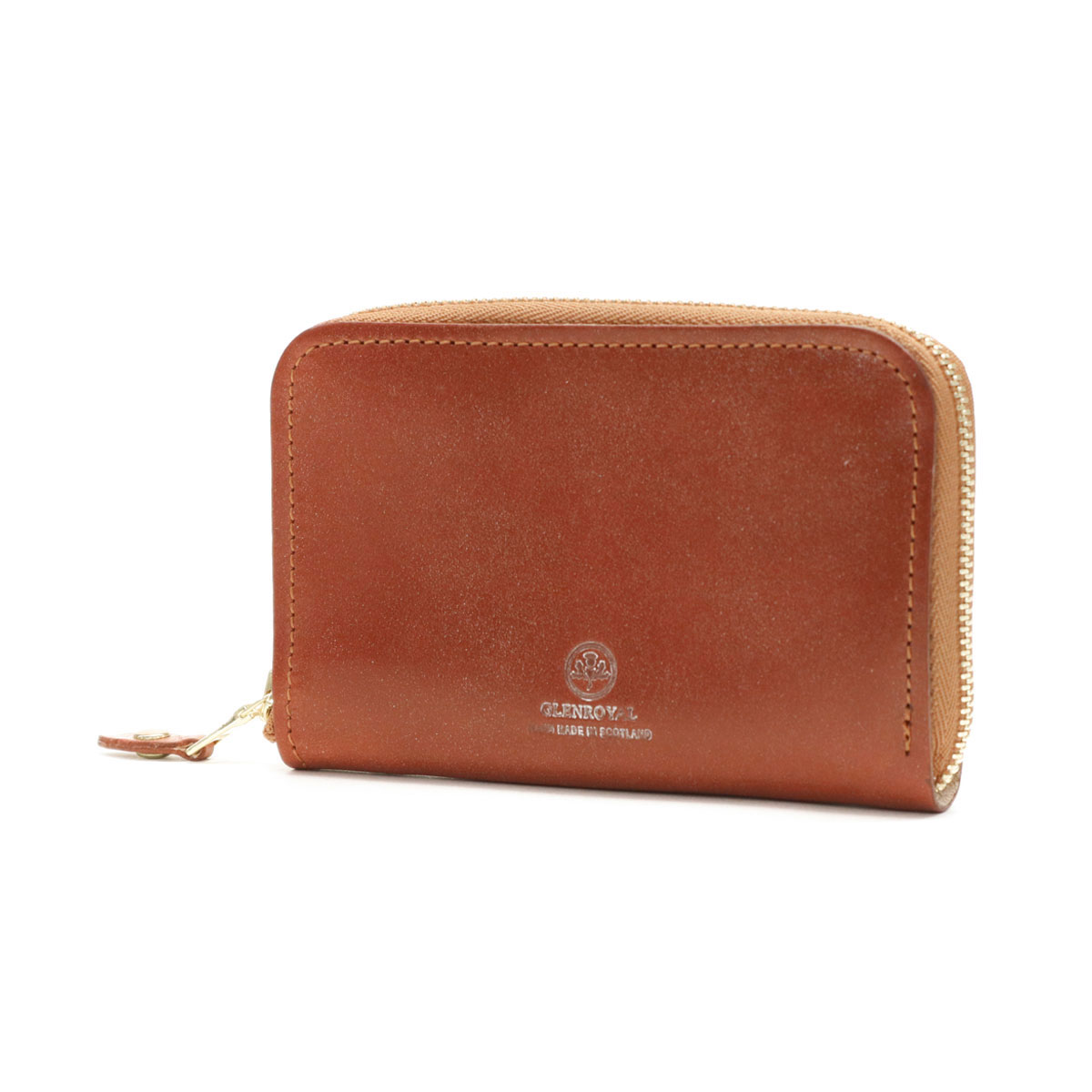 3カ月保証 グレンロイヤル 二つ折り財布 GLENROYAL ZIP AROUND CASE 二つ折り財布 ミニ財布 本革 コンパクト 軽い ラウンドファスナー メンズ レディース 03-5997
