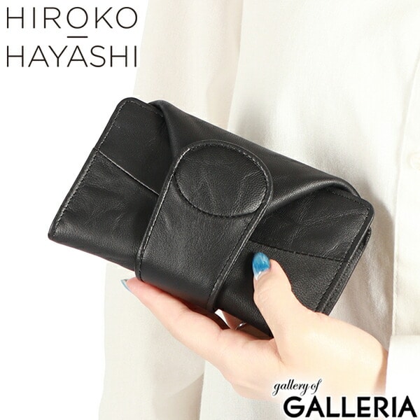 ヒロコ ハヤシ 財布 レディース コンパクト ブランド HIROKO HAYASHI 本革 革 レザー 小さい 小さめ ボックス型 小銭入れ ギャルソンタイプ 軽い 軽量 かぶせ 黒 日本製 ミドルサイズ カード 使いやすい BEFANA 711-08599