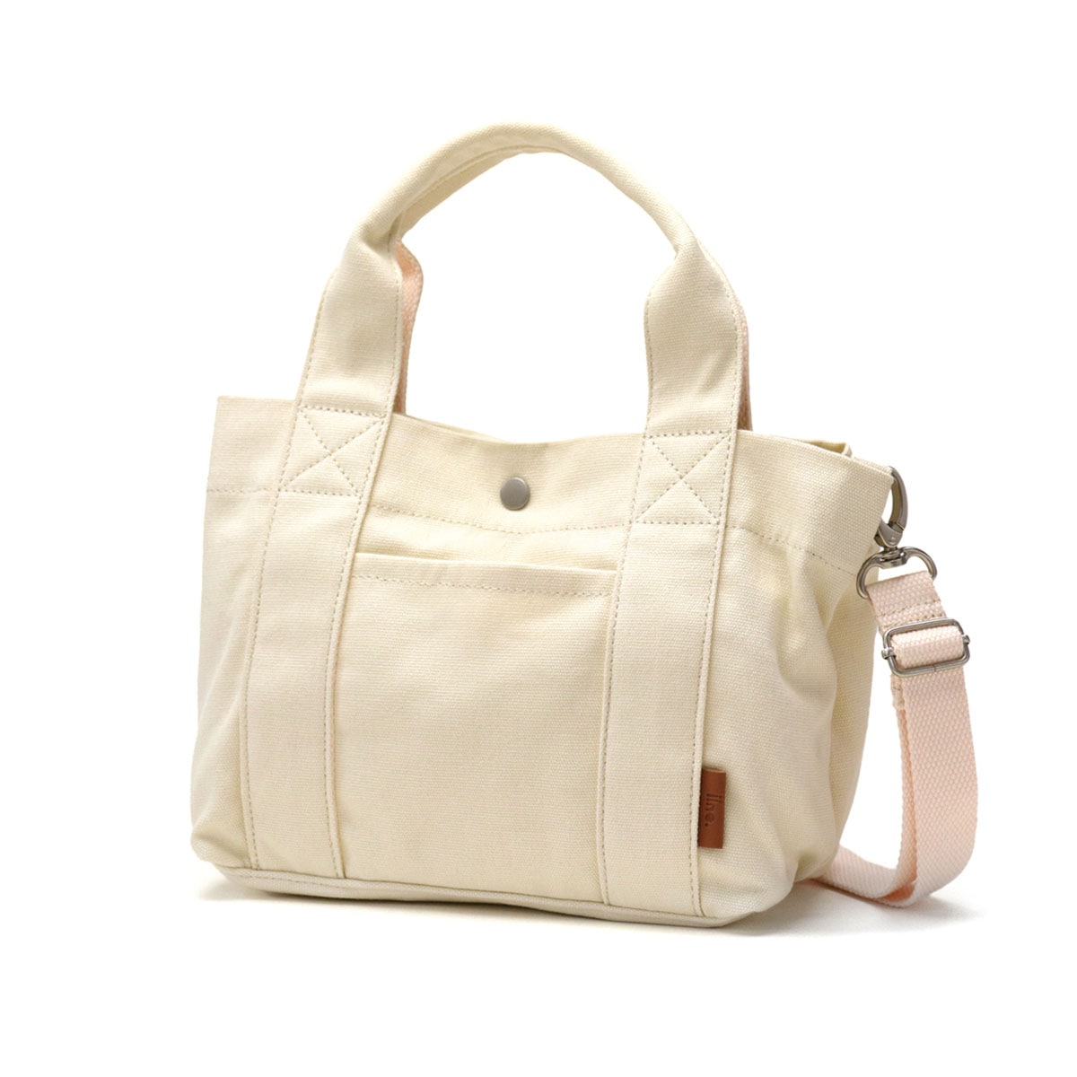 【メール便】 トートバッグ レディース 小さめ ミニトート キャンバス 肩掛け 無地 2WAY ショルダーバッグ 斜め掛け ランチバッグ 仕切り 軽量 シンプル イイネ iine. IO1001-01