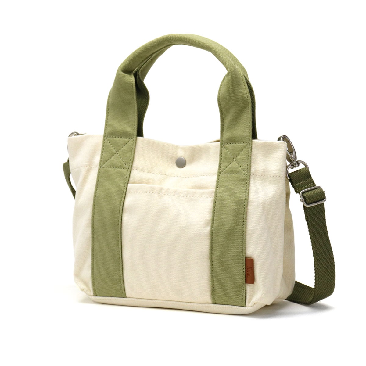 【メール便】 トートバッグ レディース 小さめ ミニトート キャンバス 肩掛け 無地 2WAY ショルダーバッグ 斜め掛け ランチバッグ 仕切り 軽量 シンプル イイネ iine. IO1001-01