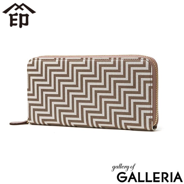 印傳屋 長財布 レディース ラウンドファスナー 財布 印伝屋 インデンヤ ブランド 大容量 薄い 本革 サイフ レザー 小銭入れ カード 軽量 INDEN-YA 印伝 上原勇七 甲州印伝 日本製 CHEVRON シェブロン 束入F 7605