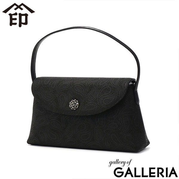 印傳屋 ハンドバッグ 小さめ レディース 黒 INDEN-YA フォーマルバッグ 手提げバッグ ブランド オシャレ 軽い 大人 本革 シンプル キレイめ かぶせ 和柄 和小物 女性 上原勇七 甲州印伝 日本製 フォーマルD 6402