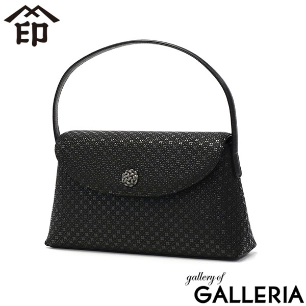 印傳屋 ハンドバッグ 小さめ レディース 黒 INDEN-YA フォーマルバッグ 手提げバッグ ブランド オシャレ 軽い 大人 本革 シンプル キレイめ かぶせ 和柄 和小物 女性 上原勇七 甲州印伝 日本製 フォーマルD 6402