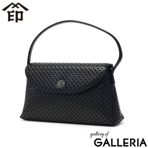 印傳屋 ハンドバッグ 小さめ レディース 黒 INDEN-YA フォーマルバッグ 手提げバッグ ブランド オシャレ 軽い 大人 本革 シンプル キレイめ かぶせ 和柄 和小物 女性 上原勇七 甲州印伝 日本製 フォーマルD 6402