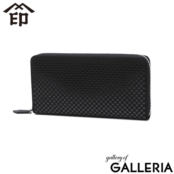 印傳屋 長財布 レディース メンズ 本革 ブランド 大容量 ラウンドファスナー INDEN-YA 財布 革 鹿革 小銭入れ カード 大人 上品 おしゃれ 和風 和柄 漆 印伝 市松模様 上原勇七 日本製 INISHIE 束入Y 9905