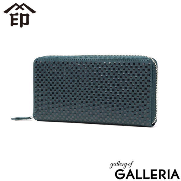 印傳屋 長財布 レディース メンズ 本革 ブランド 大容量 ラウンドファスナー INDEN-YA 財布 革 鹿革 小銭入れ カード 大人 上品 おしゃれ 和風 和柄 漆 印伝 市松模様 上原勇七 日本製 INISHIE 束入Y 9905