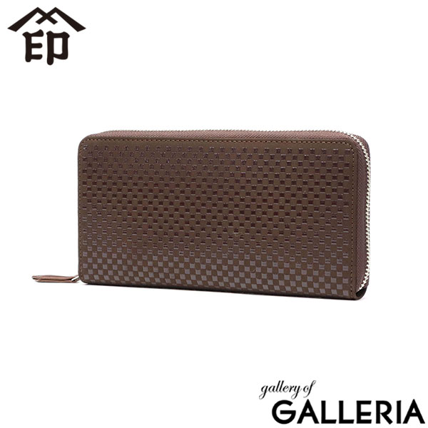 印傳屋 長財布 レディース メンズ 本革 ブランド 大容量 ラウンドファスナー INDEN-YA 財布 革 鹿革 小銭入れ カード 大人 上品 おしゃれ 和風 和柄 漆 印伝 市松模様 上原勇七 日本製 INISHIE 束入Y 9905