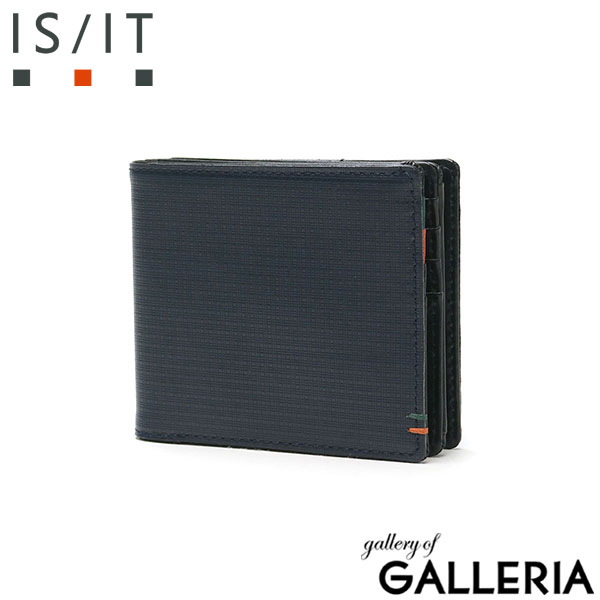 IS/IT 二つ折り財布 メンズ 本革 box型小銭入れ ブランド イズイット 40代 二つ折り カードがたくさん入る 小銭入れ 小銭入れあり 薄型 薄い 型押し コンパクト シンプル 軽量 軽い おしゃれ 黒 ツール 979607