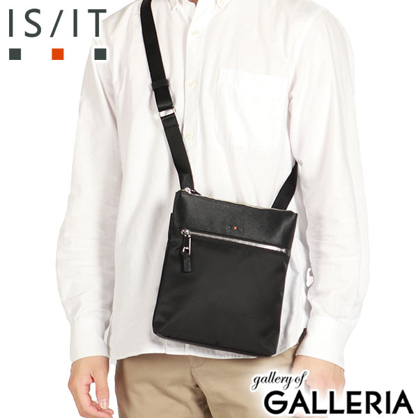 IS/IT ショルダーバッグ メンズ 斜めがけバッグ ブランド イズイット バッグ 小さめ 小さい ミニ コンパクト 薄型 薄い 斜めがけ 革 レザー 本革 ナイロン A5 日本製 アンプル ミニショルダーバッグ 959101