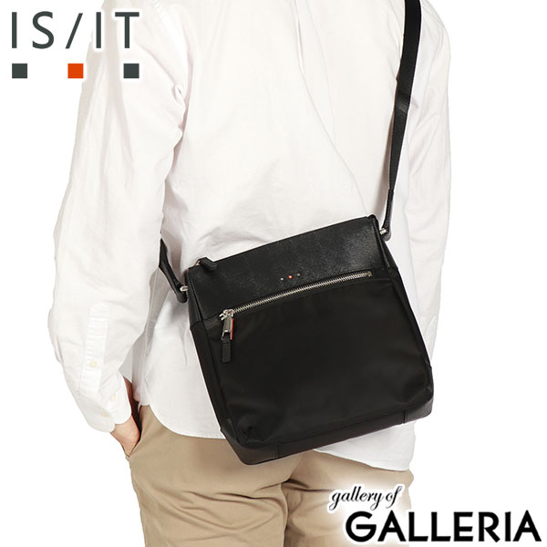 IS/IT ショルダーバッグ メンズ 斜めがけバッグ ブランド イズイット バッグ 小さめ 小さい コンパクト 薄型 薄い 斜めがけ 革 レザー 本革 ナイロン B5 日本製 縦 縦型 シンプル アンプル AMPOULE 959102