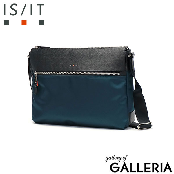 IS/IT ショルダーバッグ メンズ 斜めがけバッグ ブランド イズイット バッグ 薄型 薄い 斜めがけ 革 レザー 本革 ナイロン A4 日本製 横 横型 シンプル ビジネス 通勤 大人 アンプル AMPOULE 959103