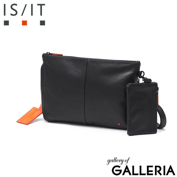 IS/IT ショルダーバッグ メンズ 斜めがけバッグ 小さめ イズイット かっこいい ブランド 斜めがけ 革 軽量 B5 ショルダー バッグ レザー 本革 牛革 2WAY クラッチ ポーチ付き ミニ DISH ディッシュ 945101