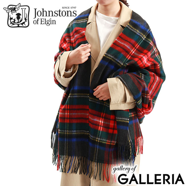【日本正規品】 ジョンストンズ オブ エルガン ストール レディース メンズ 大判 秋 冬 Johnstons of Elgin マフラー カシミア カシミヤ カシミヤ100 ブランケット 羽織 ひざ掛け チェック スコットランド シンプル WA000056