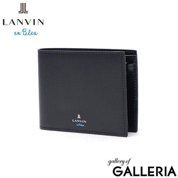 ランバン オン ブルー 財布 メンズ 二つ折 LANVIN en Bleu コンパクト ブランド 薄い 革 本革 牛革 レザー 軽量 軽い ミニ 小さめ 小さい 型押し ロゴ 小銭入れあり 二つ折り ワグラムII 504613