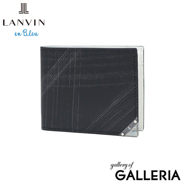 ランバン オン ブルー 二つ折り財布 メンズ ブランド LANVIN en Bleu 財布 本革 使いやすい コンパクト 二つ折 大人 革 折り財布 レザー スリム 薄い 薄型 小銭入れあり 軽量 軽い プレゼント アクア 513622